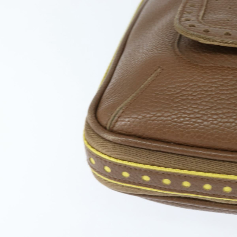 【日本直送】BOTTEGA VENETA 單肩包 沖孔皮革 棕色 金色 Auth bs30220-8