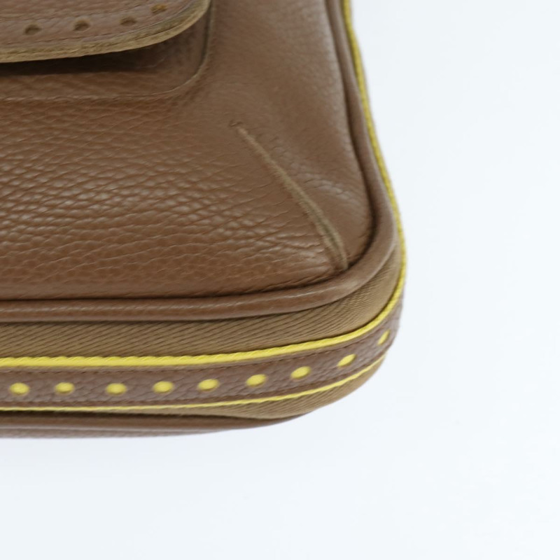 【日本直送】BOTTEGA VENETA 單肩包 沖孔皮革 棕色 金色 Auth bs30220-13