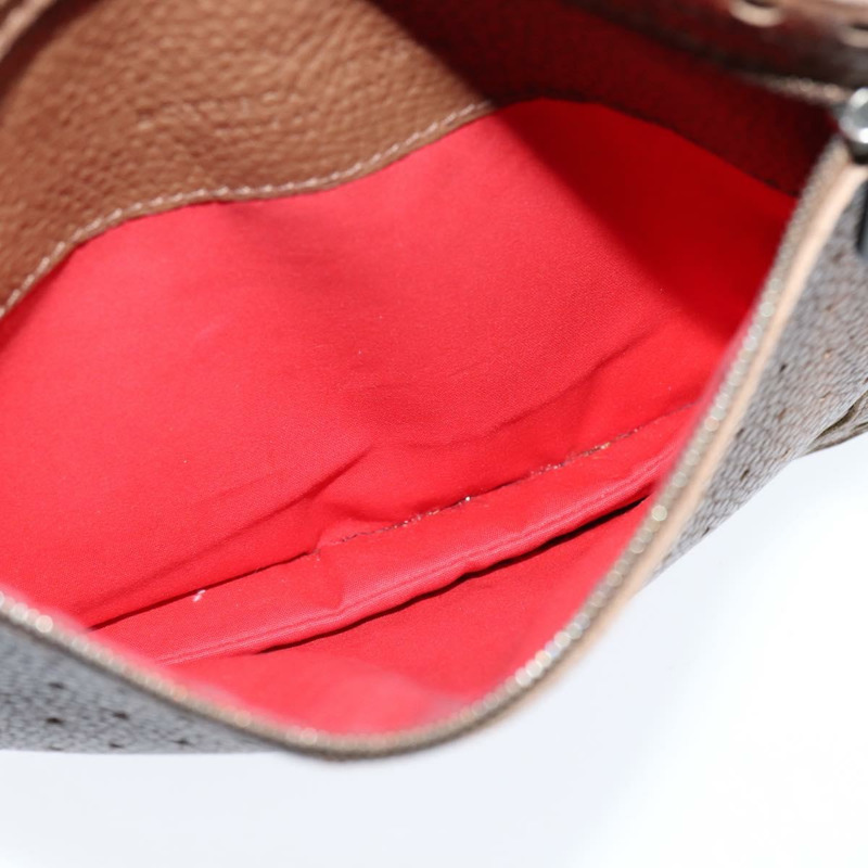 【日本直送】BOTTEGA VENETA 單肩包 沖孔皮革 棕色 金色 Auth bs30220-18