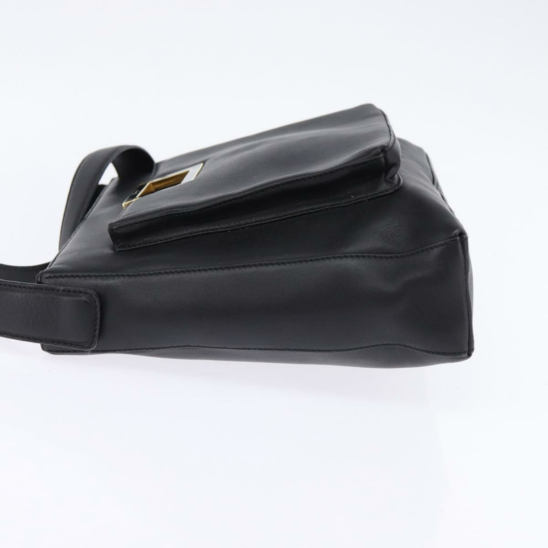 【日本直送】Salvatore Ferragamo 黑色金色皮革肩背包，正品編號 148231-2