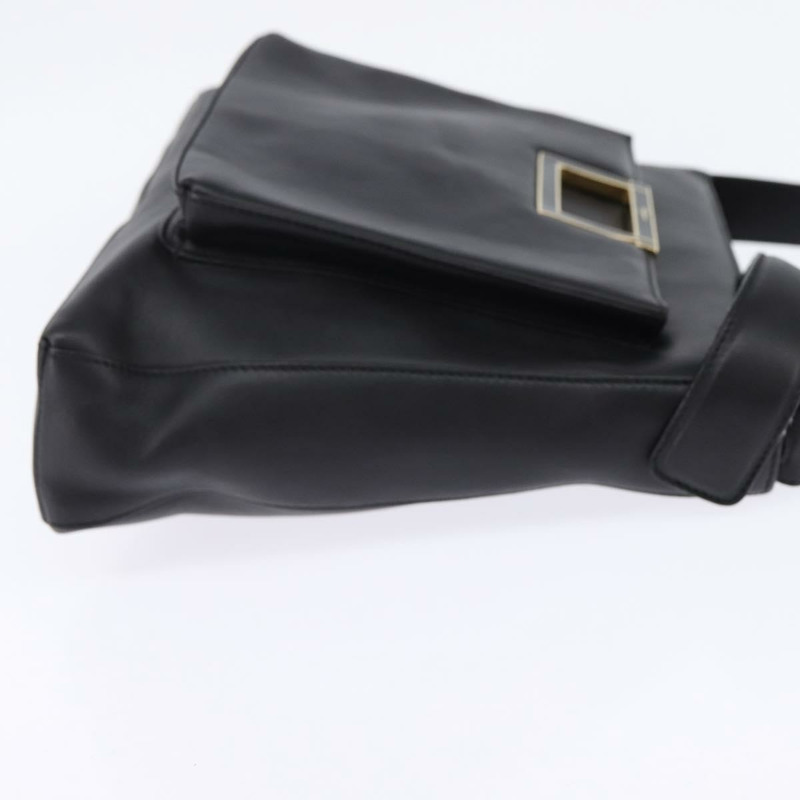 【日本直送】Salvatore Ferragamo 黑色金色皮革肩背包，正品編號 148231-3