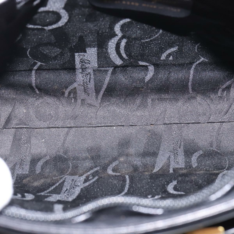 【日本直送】Salvatore Ferragamo 黑色金色皮革肩背包，正品編號 148231-10