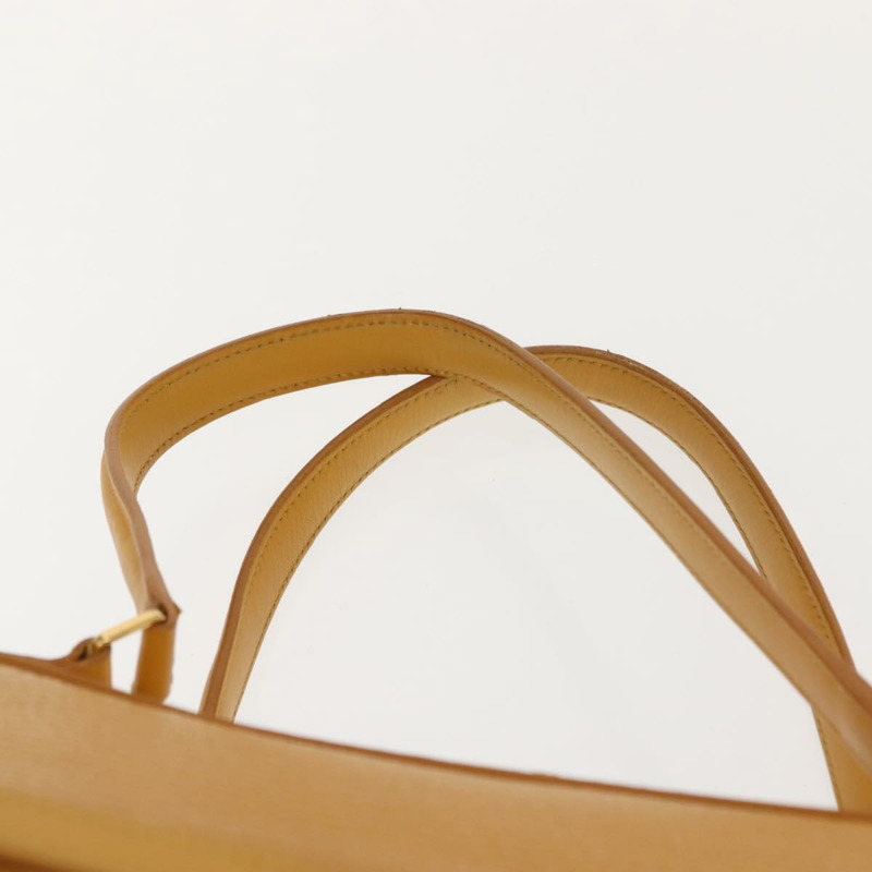 【日本直送】CELINE 戒指包手提包 皮革 黃色 金色 Auth bs30226-7