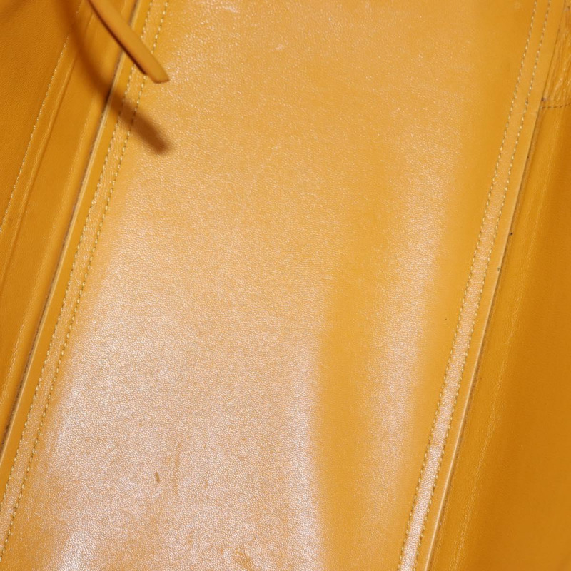 【日本直送】CELINE 戒指包手提包 皮革 黃色 金色 Auth bs30226-9