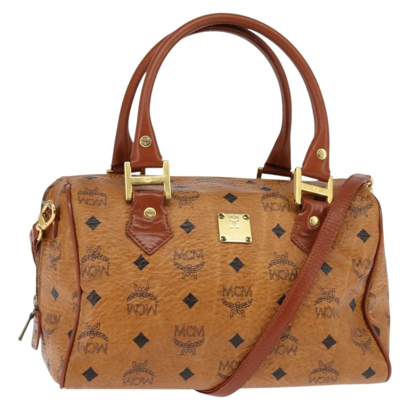 【日本直送】MCM Logoogram Vicetos 波士頓包 PVC 雙向棕色金色 正品 148233-0