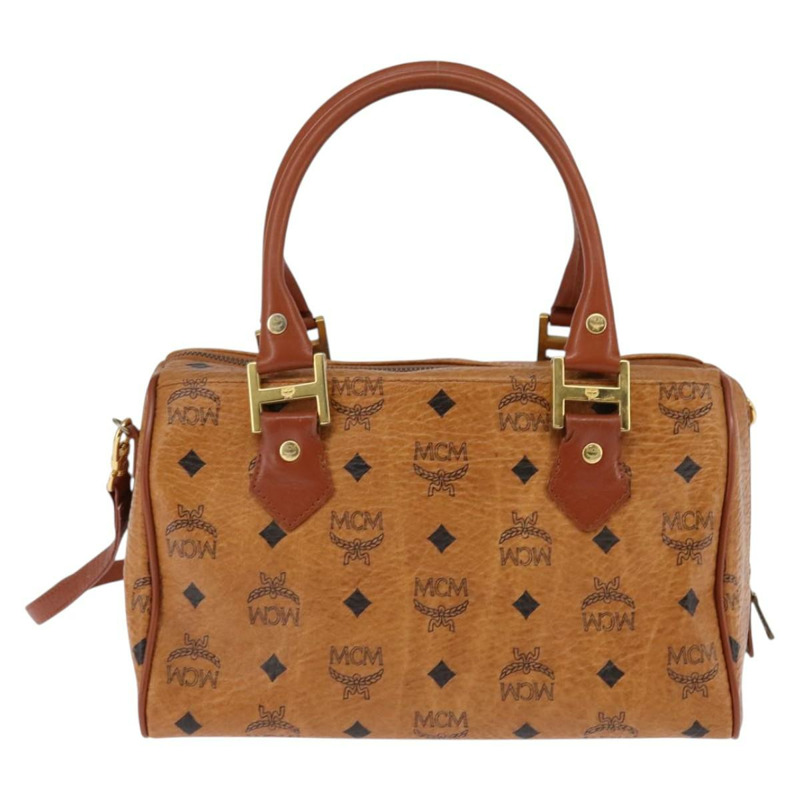 【日本直送】MCM Logoogram Vicetos 波士頓包 PVC 雙向棕色金色 正品 148233-1