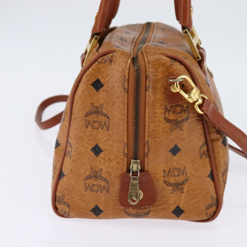 【日本直送】MCM Logoogram Vicetos 波士頓包 PVC 雙向棕色金色 正品 148233-2