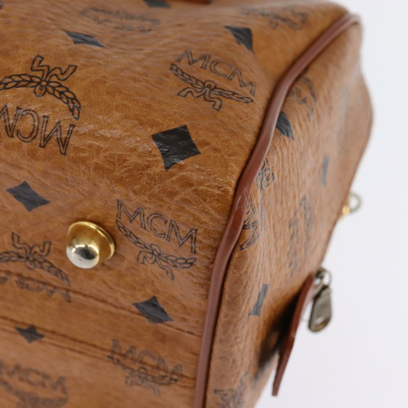 【日本直送】MCM Logoogram Vicetos 波士頓包 PVC 雙向棕色金色 正品 148233-9