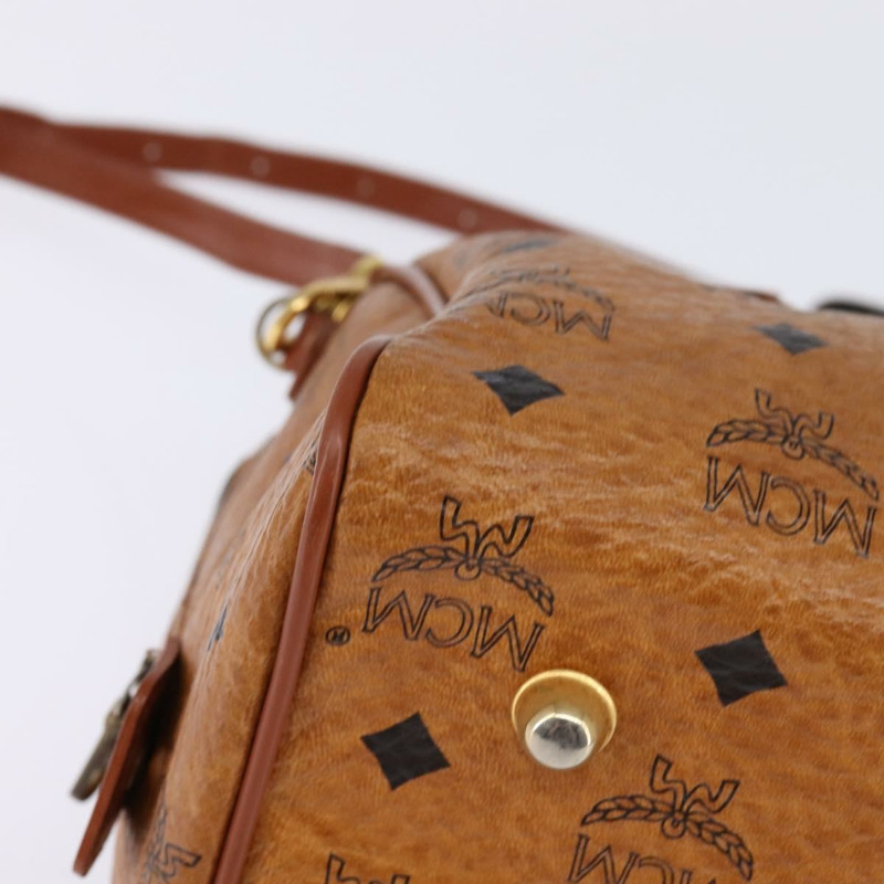 【日本直送】MCM Logoogram Vicetos 波士頓包 PVC 雙向棕色金色 正品 148233-14