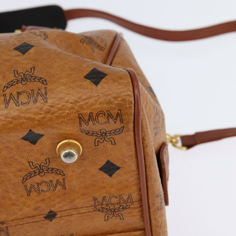 【日本直送】MCM Logoogram Vicetos 波士頓包 PVC 雙向棕色金色 正品 148233-15