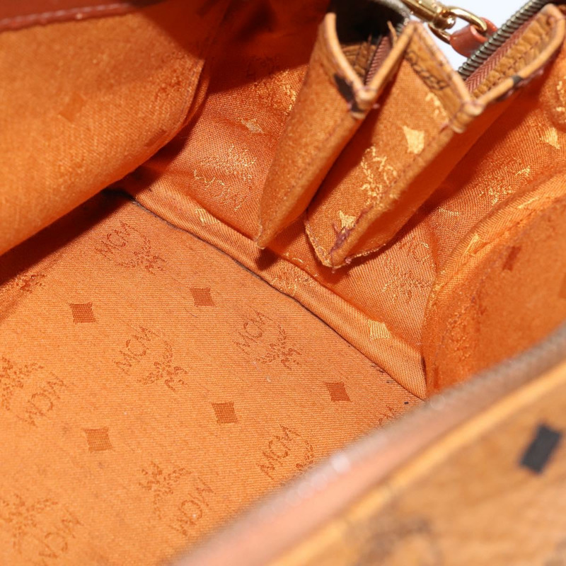 【日本直送】MCM Logoogram Vicetos 波士頓包 PVC 雙向棕色金色 正品 148233-18