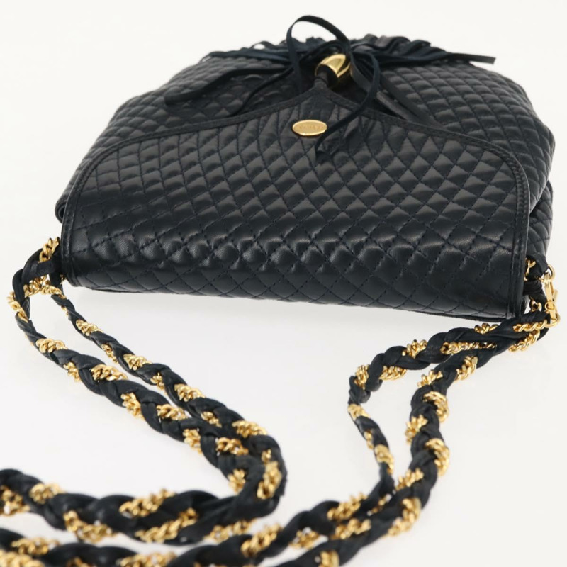 【日本直送】BALLY 鏈條單肩包 皮革 海軍藍 金色 正品 148234-5