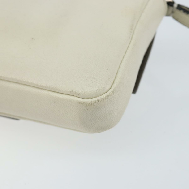 【日本直送】FENDI Micro Bucket Monster 單肩包 皮革 2way 白 銀色 Auth bs30100-15