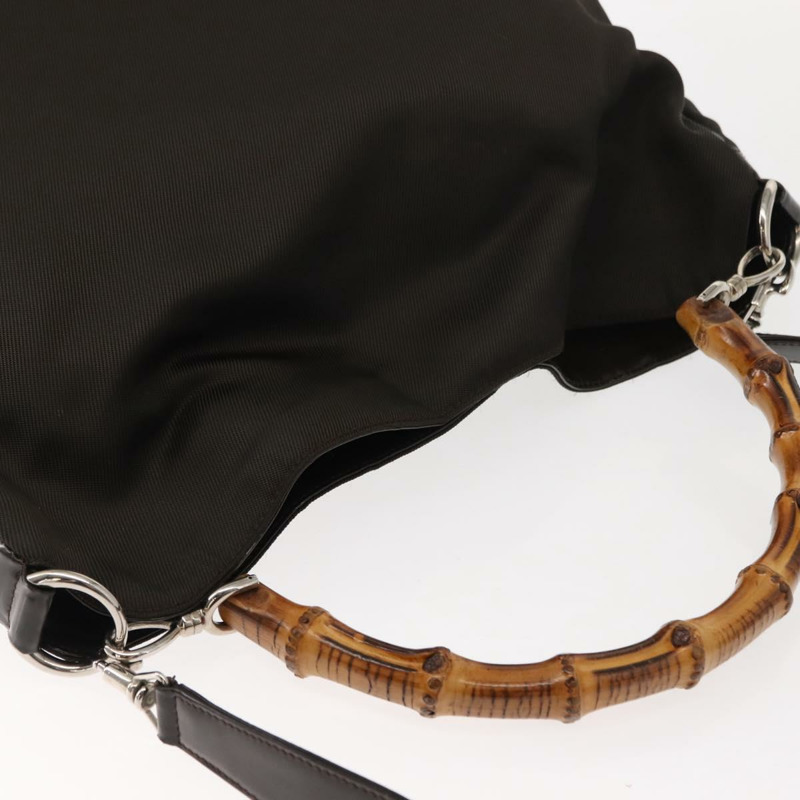【日本直送】GUCCI 竹節肩背包 尼龍 兩用 棕色 001 3444 1577 Auth 148249-5