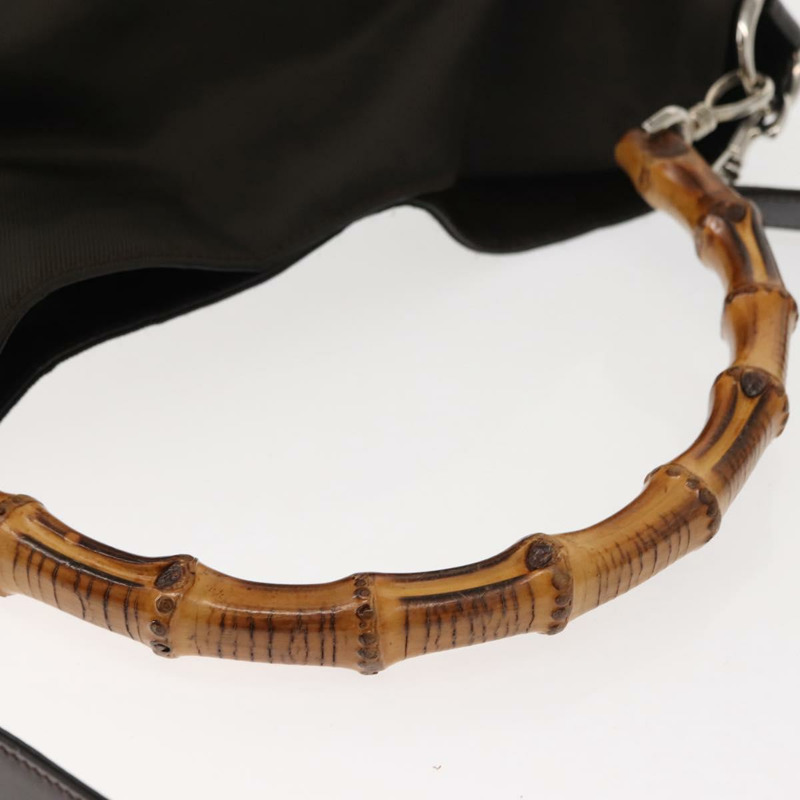 【日本直送】GUCCI 竹節肩背包 尼龍 兩用 棕色 001 3444 1577 Auth 148249-6