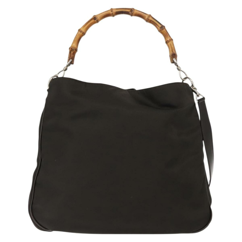 【日本直送】GUCCI 竹節肩背包 尼龍 兩用 棕色 001 3444 1577 Auth 148249-12