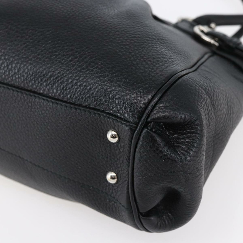 【日本直送】Salvatore Ferragamo Gancini 手袋 皮革 黑色 銀色 正品 147518-8