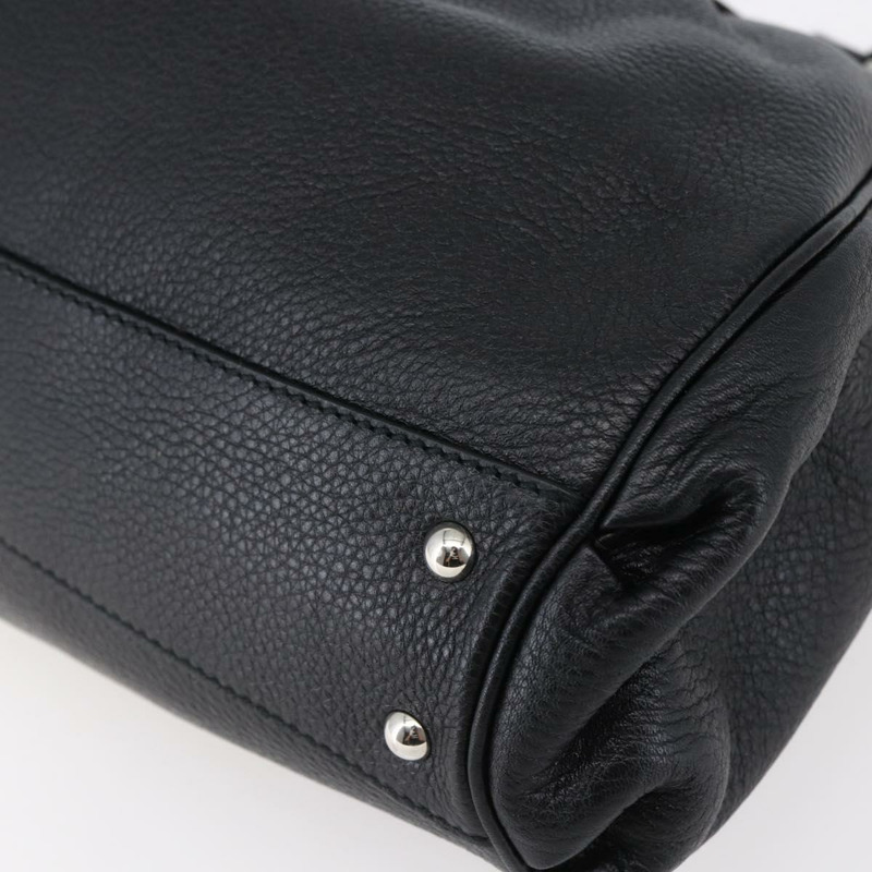 【日本直送】Salvatore Ferragamo Gancini 手袋 皮革 黑色 銀色 正品 147518-14