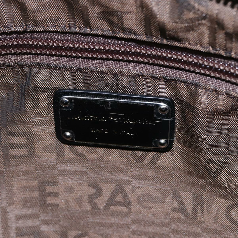 【日本直送】Salvatore Ferragamo Gancini 手袋 皮革 黑色 銀色 正品 147518-16