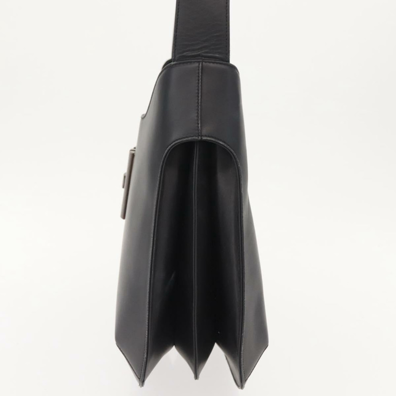 【日本直送】Salvatore Ferragamo 黑色金色皮革肩背包，正品 gh1111-2