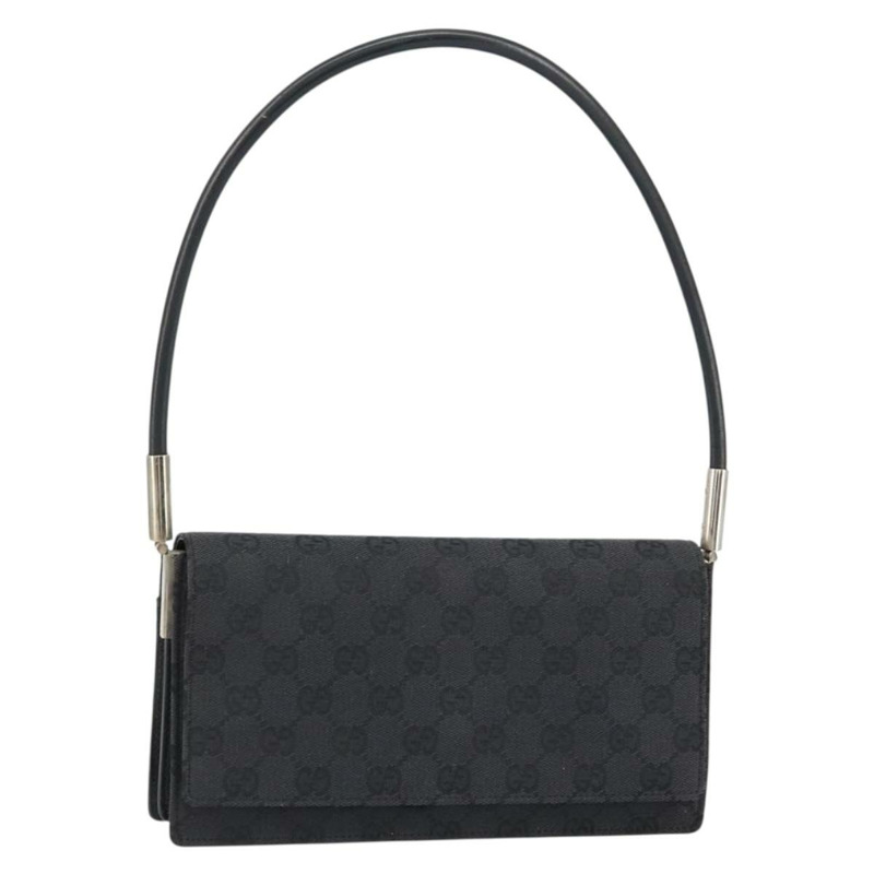 【日本直送】GUCCI GG帆布肩背包 黑色 銀色 001 3815 正品 gh1129-0