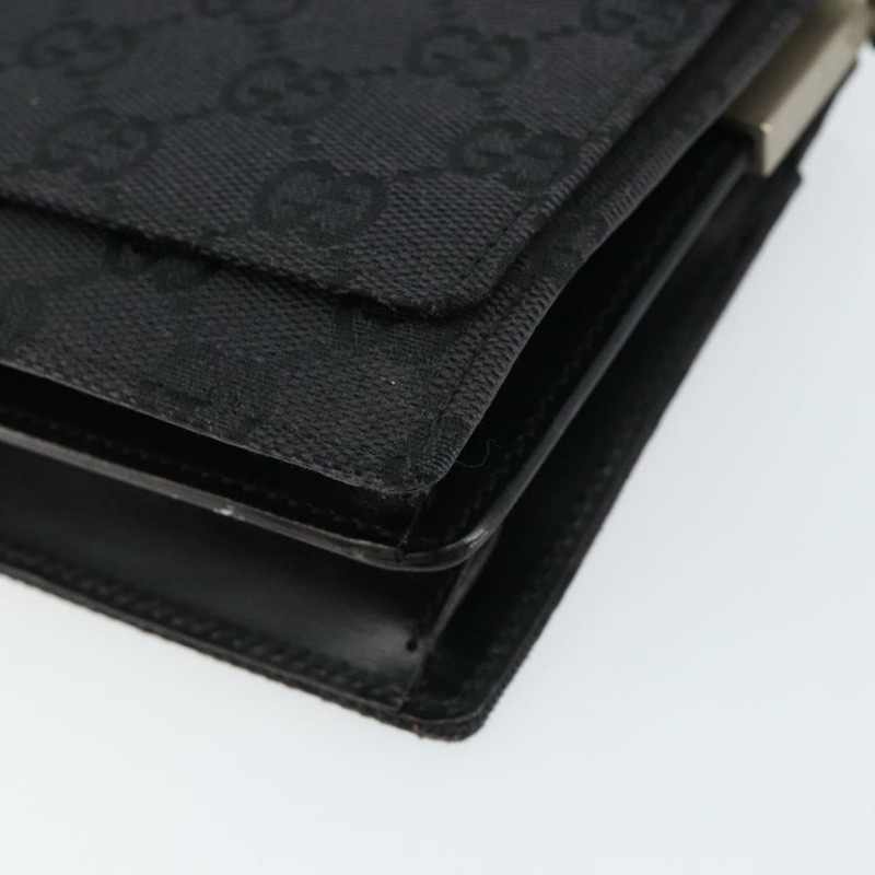 【日本直送】GUCCI GG帆布肩背包 黑色 銀色 001 3815 正品 gh1129-8