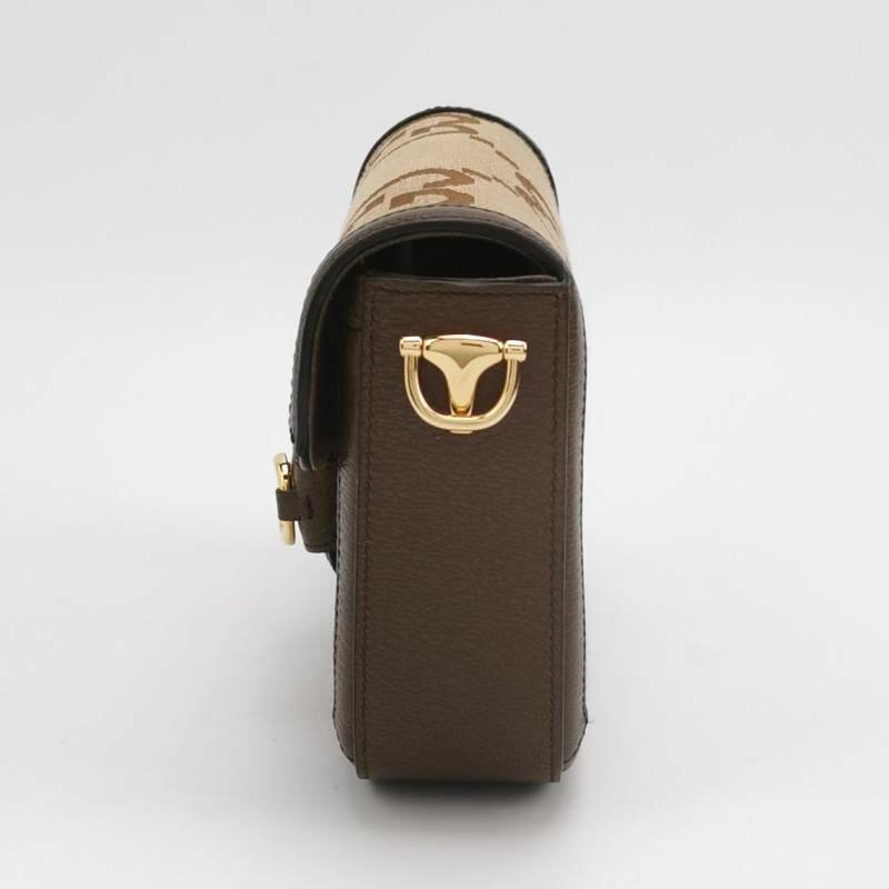 Gucci 1955迷你牛皮雙G老花馬銜扣斜挎包單肩包-2