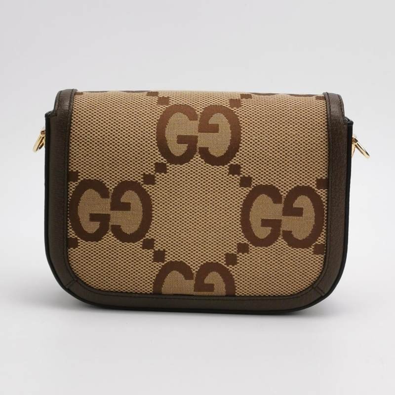 Gucci 1955迷你牛皮雙G老花馬銜扣斜挎包單肩包-4