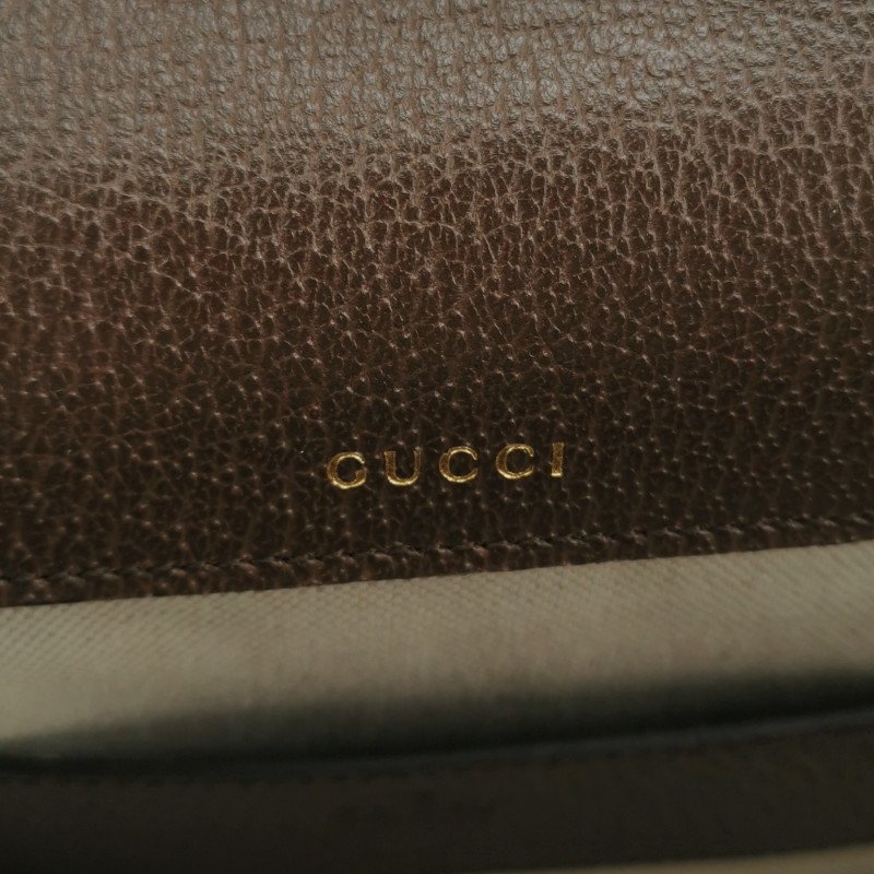 Gucci 1955迷你牛皮雙G老花馬銜扣斜挎包單肩包-7