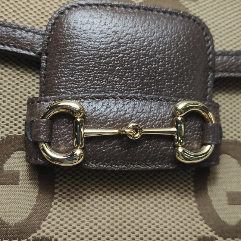 Gucci 1955迷你牛皮雙G老花馬銜扣斜挎包單肩包-9