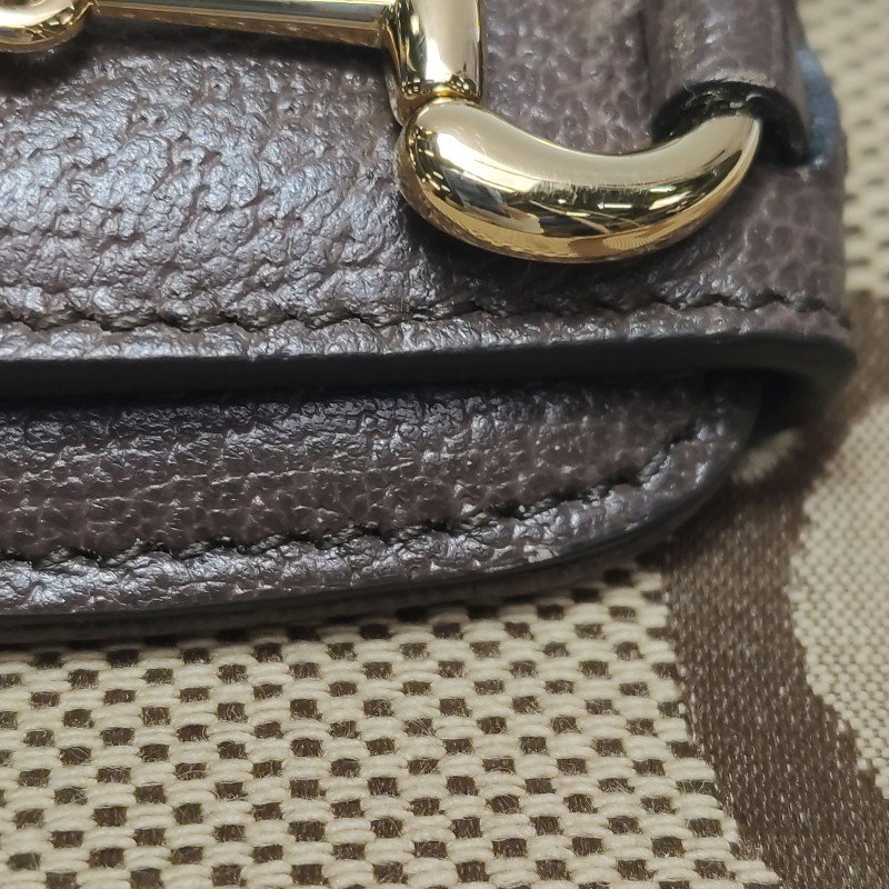 Gucci 1955迷你牛皮雙G老花馬銜扣斜挎包單肩包-12