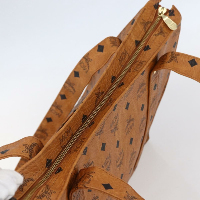 【日本直送】MCM Logoogram Vicetos 手提包 PVC 皮革 棕色 金色 正品 gh1079-5