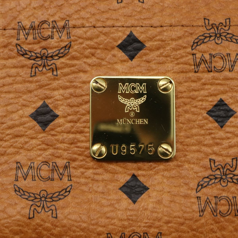 【日本直送】MCM Logoogram Vicetos 手提包 PVC 皮革 棕色 金色 正品 gh1079-11