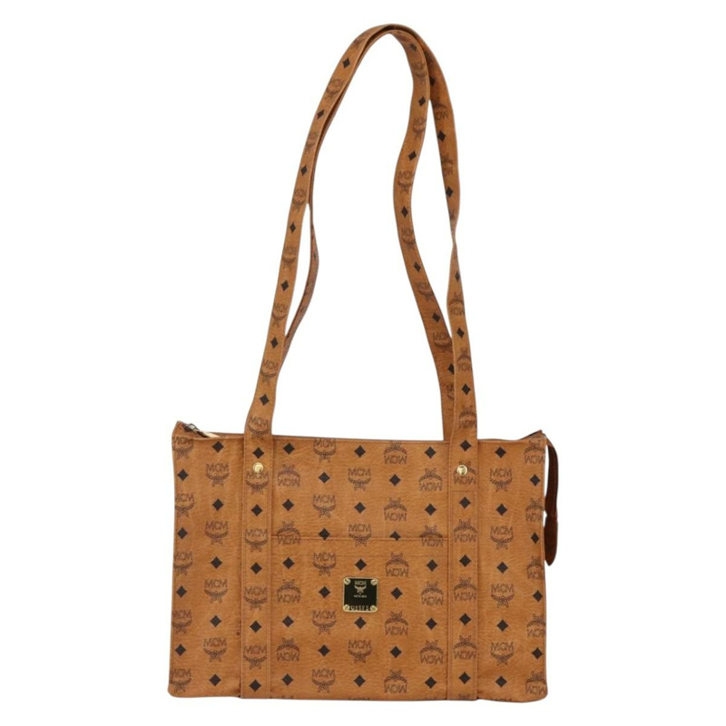 【日本直送】MCM Logoogram Vicetos 手提包 PVC 皮革 棕色 金色 正品 gh1079-12