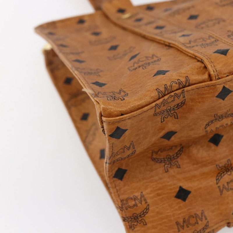 【日本直送】MCM Logoogram Vicetos 手提包 PVC 皮革 棕色 金色 正品 gh1079-14