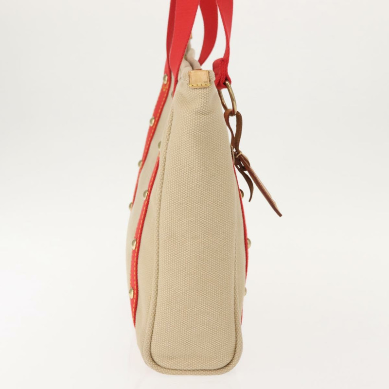 【日本直送】路易威登 Antigua Cabas MM 手提包 帆布 米色 紅色 M40035 LV 正品 gh1049-3