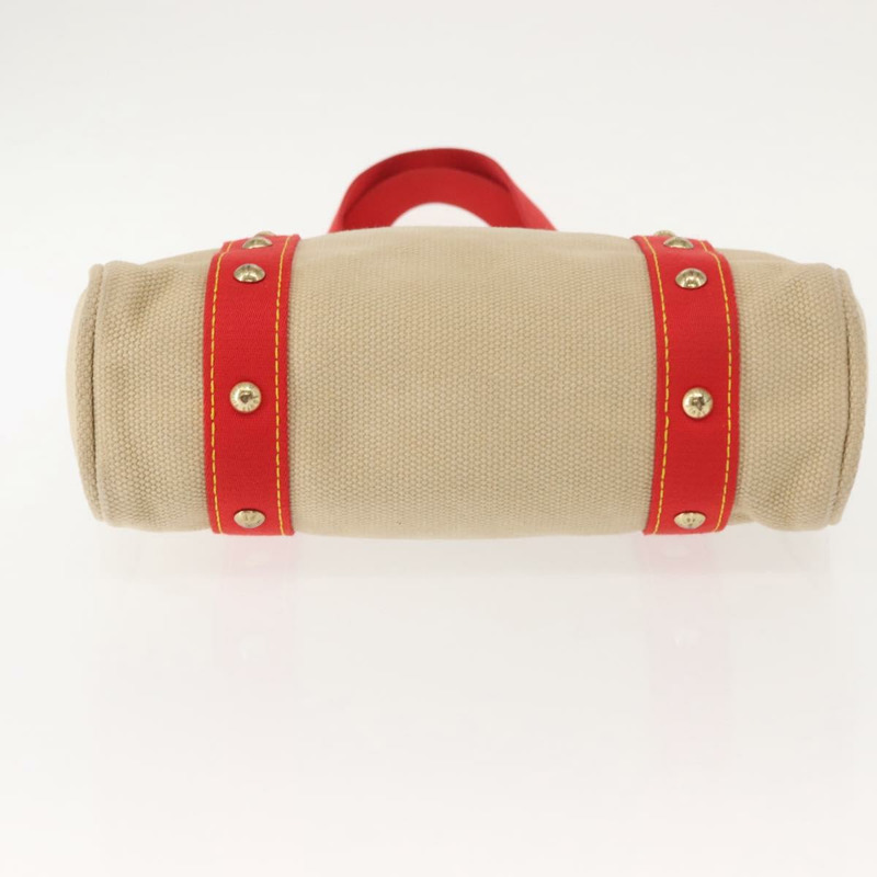 【日本直送】路易威登 Antigua Cabas MM 手提包 帆布 米色 紅色 M40035 LV 正品 gh1049-4