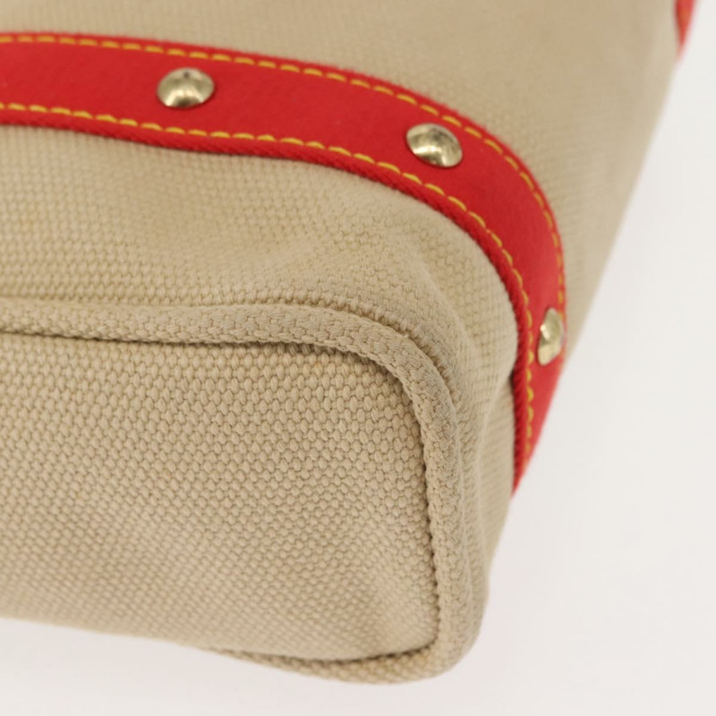 【日本直送】路易威登 Antigua Cabas MM 手提包 帆布 米色 紅色 M40035 LV 正品 gh1049-8
