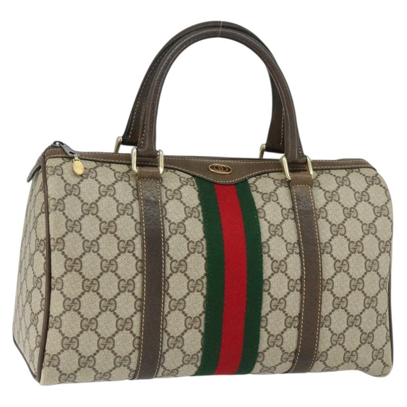 【日本直送】GUCCI GG Supreme Web Sherry Line 手提包 PVC 米色 金色 24 012 3842 正品 149058-0