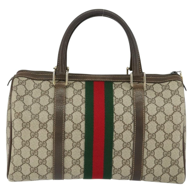 【日本直送】GUCCI GG Supreme Web Sherry Line 手提包 PVC 米色 金色 24 012 3842 正品 149058-1