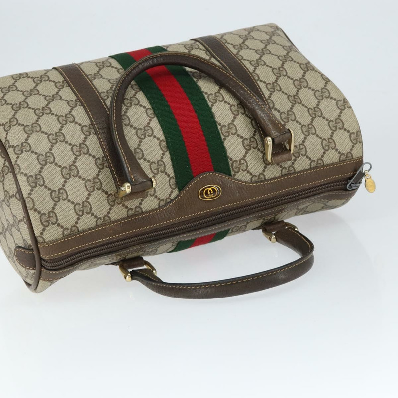 【日本直送】GUCCI GG Supreme Web Sherry Line 手提包 PVC 米色 金色 24 012 3842 正品 149058-5