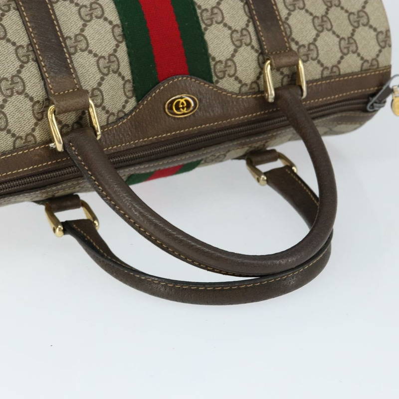 【日本直送】GUCCI GG Supreme Web Sherry Line 手提包 PVC 米色 金色 24 012 3842 正品 149058-6
