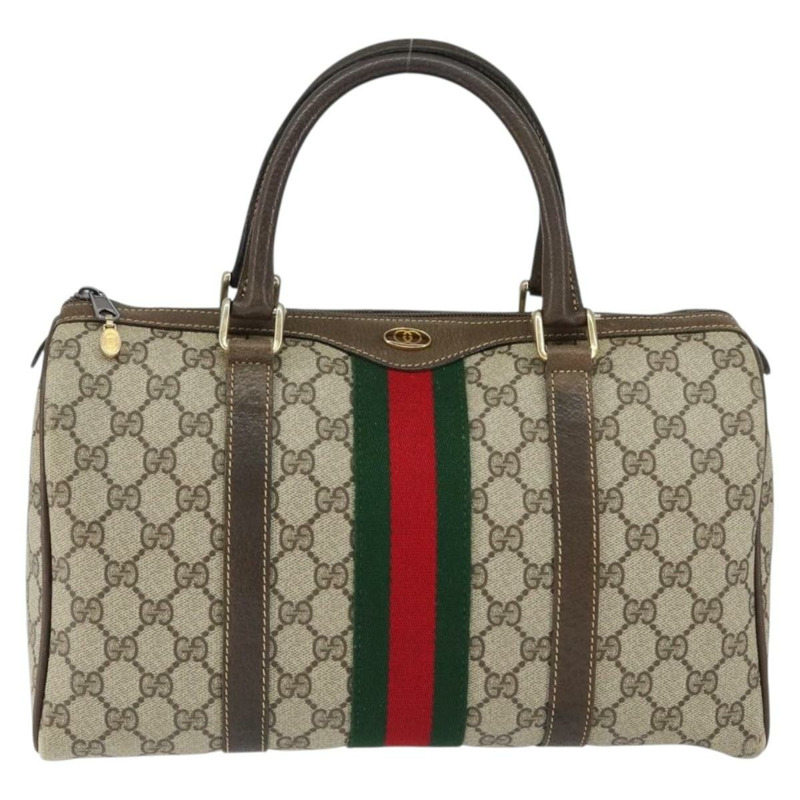 【日本直送】GUCCI GG Supreme Web Sherry Line 手提包 PVC 米色 金色 24 012 3842 正品 149058-12
