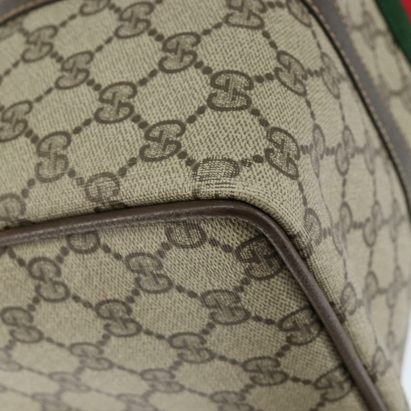 【日本直送】GUCCI GG Supreme Web Sherry Line 手提包 PVC 米色 金色 24 012 3842 正品 149058-16