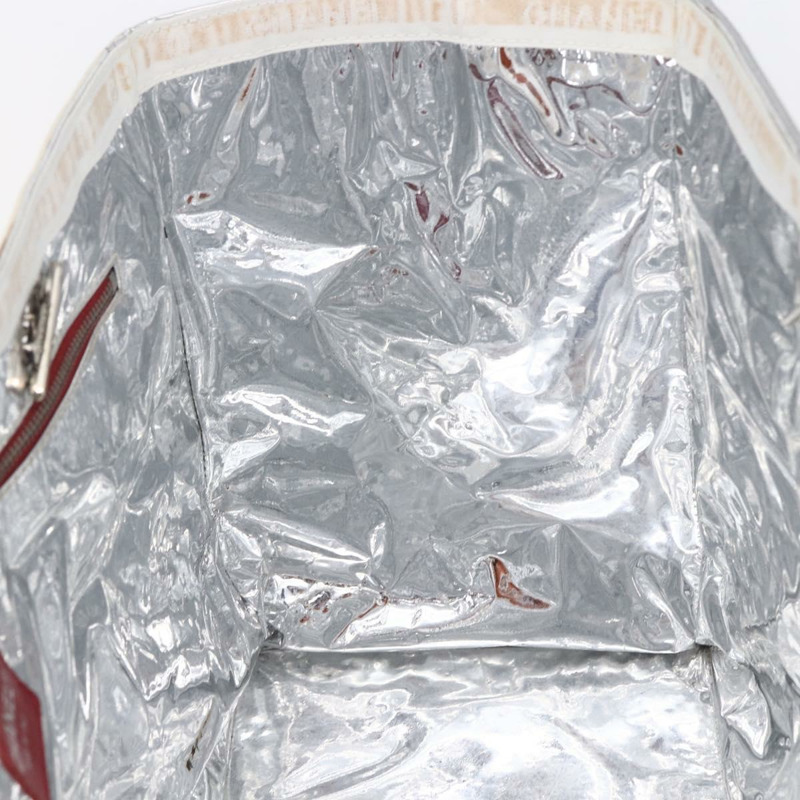 【日本直送】香奈兒 Choco Bar 鏈條單背包 No5 帆布象牙白銀色 CC Auth 149068-18