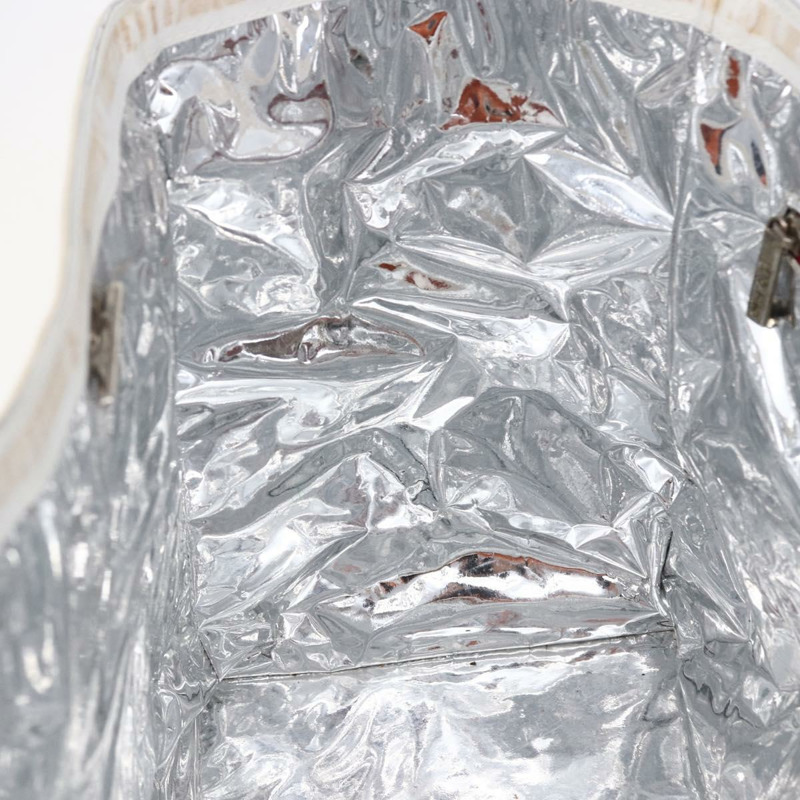 【日本直送】香奈兒 Choco Bar 鏈條單背包 No5 帆布象牙白銀色 CC Auth 149068-19