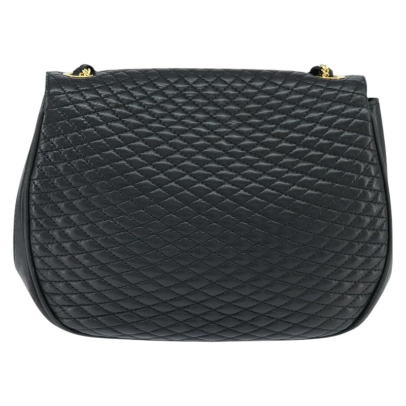 【日本直送】BALLY 絎縫鏈條單肩包 皮革 黑色 金色 正品 gh1162-1