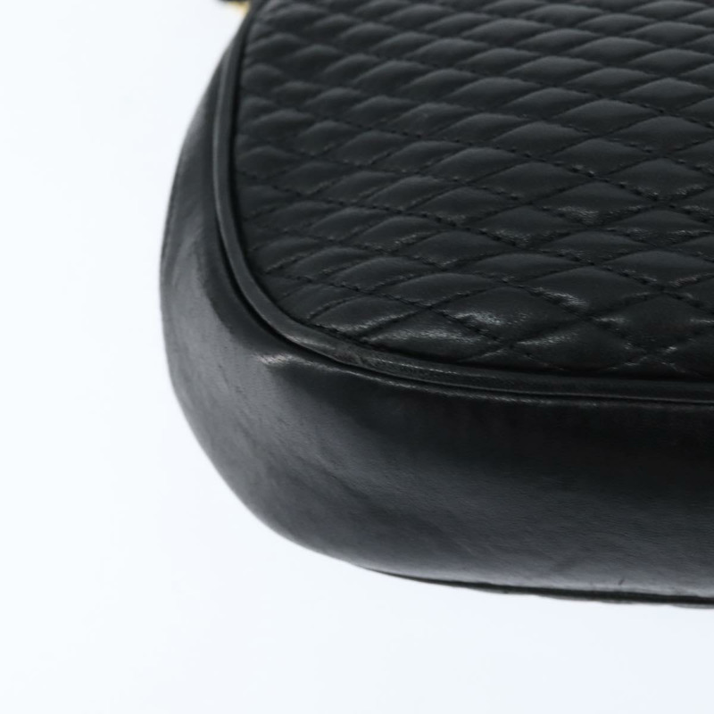 【日本直送】BALLY 絎縫鏈條單肩包 皮革 黑色 金色 正品 gh1162-14