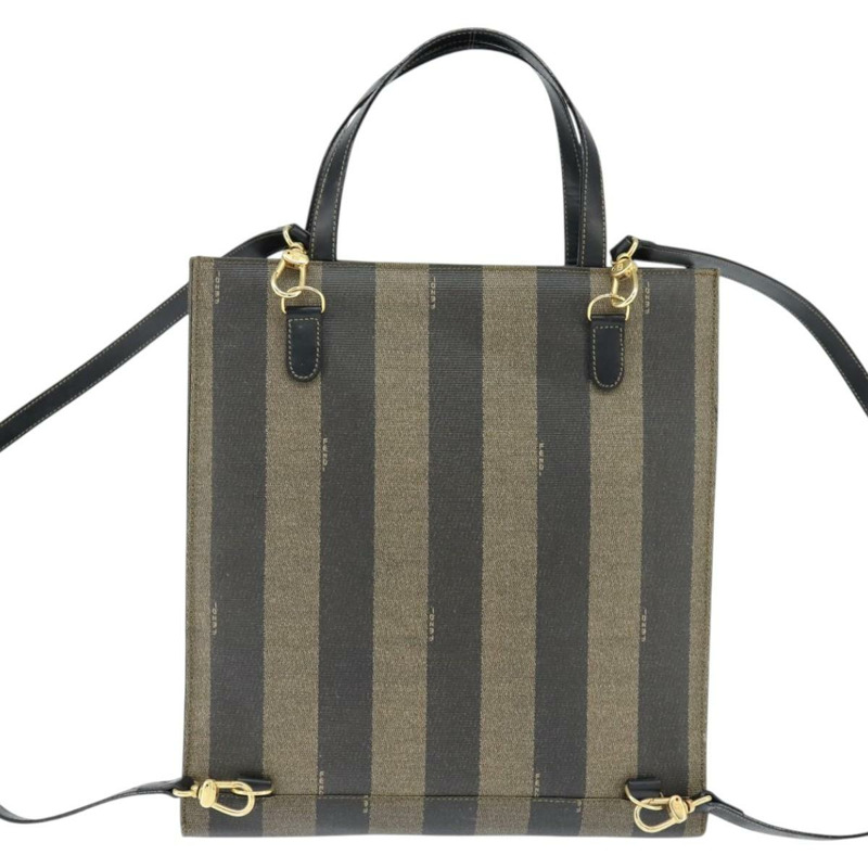 【日本直送】FENDI 胡桃色帆布手提包 PVC 兩用黑色棕色 正品 gh1157-1