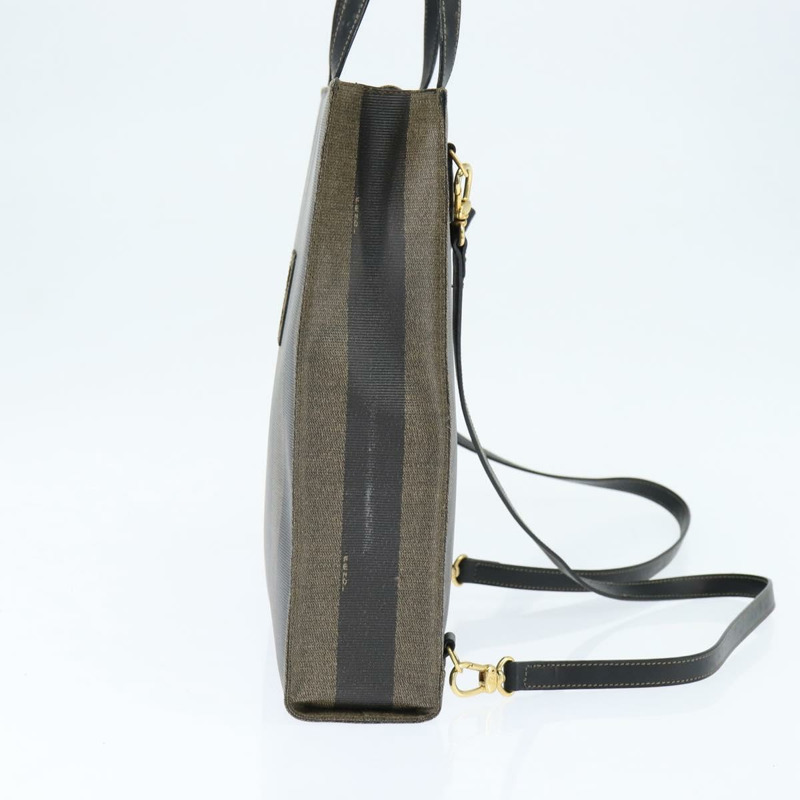 【日本直送】FENDI 胡桃色帆布手提包 PVC 兩用黑色棕色 正品 gh1157-2
